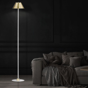 LED Stehleuchte, gold, Lampenschirm neigbar, H 135 cm