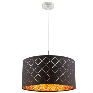 Pendelleuchte, schwarz, gold, 40 cm