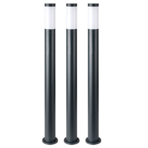 3er Set Stehleuchte, Edelstahl, anthrazit, H 110 cm
