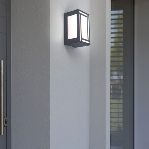LED Wandleuchte, Edelstahl, anthrazit, H 15 cm, PADUA