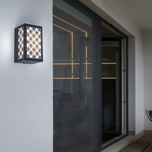 LED Wandlampe, ALU, anthrazit, Muster, H 15 cm, PADUA