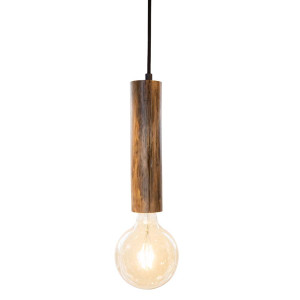 Pendelleuchte, Holz, Glas, Braun, L 27 cm