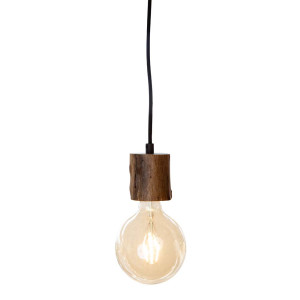 Pendelleuchte, Holz, Glas, Braun, L 11 cm