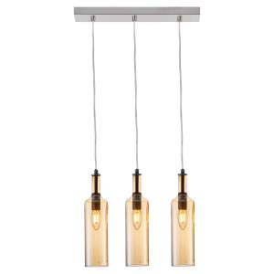 Hängeleuchte, Glasflaschen Design, amber