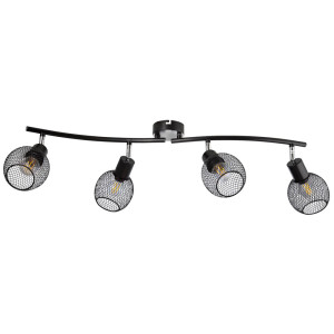 Deckenleuchte, Geflecht, schwarz, L 70 cm, HILO