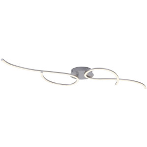 LED Deckenleuchte, stahlfarben, dimmbar, L 128 cm
