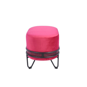 Sitzhocker, Metallgestell, bordeaux rot, H 38 cm