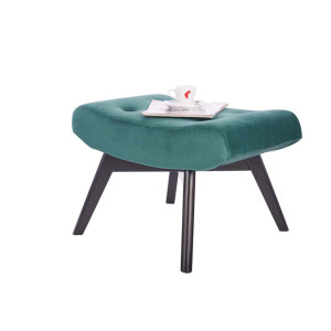 Sitzhocker, Samt dunkelgrün, Länge 65 cm