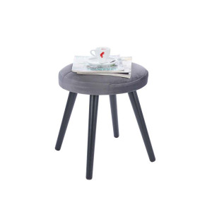 Sitzhocker, Bezug Samt, grau, Höhe 42 cm