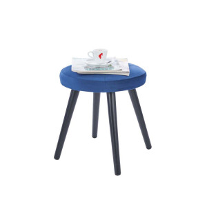 Sitzhocker, Samt, dunkelblau, Höhe 42 cm