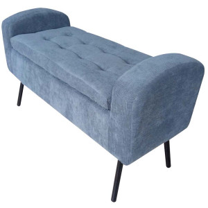 Sitzbank, Cordstoff grau, inkl. Stauraum, L 100 cm
