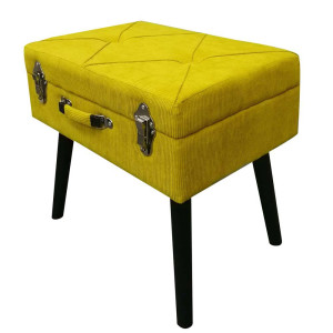 Sitzbank, Patchwork, Cordstoff gelb, L 50 cm