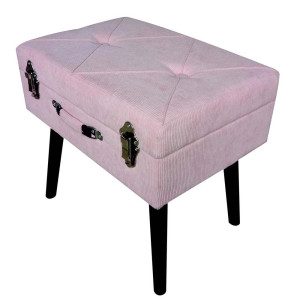 Sitzbank, Patchwork, Cordstoff rosa, L 50 cm