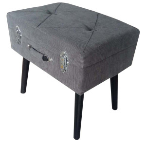Sitzbank, Patchwork, Cordstoff grau , L 50 cm