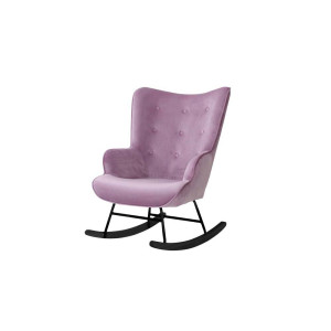 Schaukelstuhl, Samt rosa, Höhe 88 cm