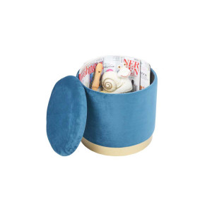 Sitzhocker inkl. Stauraum, Blau, Höhe 35 cm