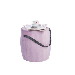 Sitzhocker, Samt-Bezug, Rosa, Höhe 40 cm