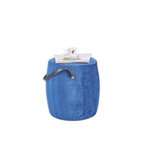Sitzhocker, Samt-Bezug, Blau, Höhe 40 cm