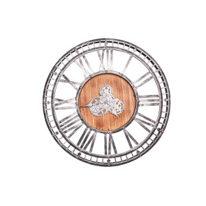 Wanduhr, röm. Ziffernblatt, Zahnräder, Antik, 90CM