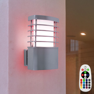 RGB LED Wandleuchte, Edelstahl, H 23 cm,