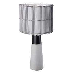 RGB LED Tischleuchte, Beton, Bambus, schwarz-grau, H 47 cm