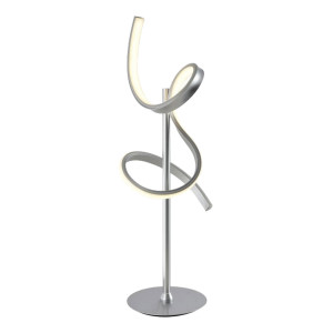 LED Tischleuchte, geschwungen, silber, Dimmer, H 53 cm