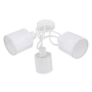 LED Deckenlampe, Baum-Muster, Stoff, weiß, 40 cm