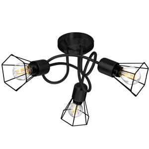 LED Deckenleuchte, Geflecht, schwarz 40 cm