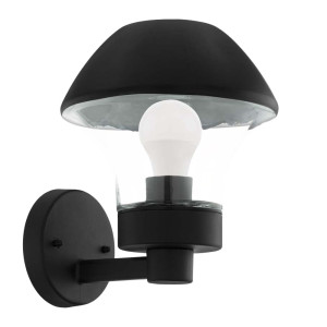 LED Wandleuchte, schwarz, Glas klar, Appsteuerung VERLUCCA-C