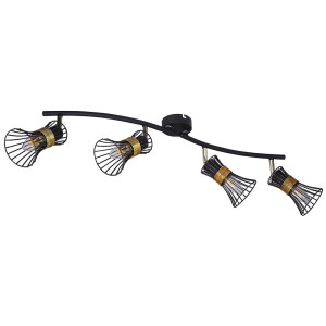 LED Deckenleuchte, verstellbar, schwarz, gold, L 70 cm