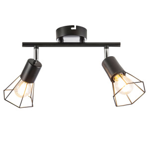 LED Deckenleuchte, Gitter-Geflecht, schwarz, L 25 cm