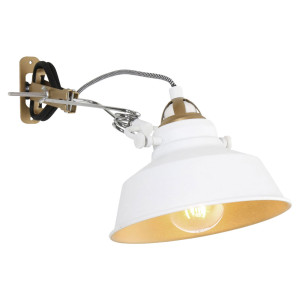 Wandleuchte, Spot verstellbar, weiß gold, T 36 cm