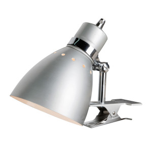 Klemmstrahler, silber, Spot verstellbar, H 22 cm