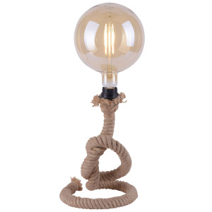 Tischleuchte, Seil, braun, maritim Höhe 33 cm