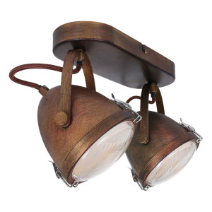 LED Deckenleuchte, braun, Spot verstellbar, H 18 cm