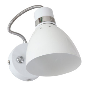Wandlampe, Metall weiß, Drehdimmer, H 17 cm, SPRING