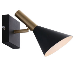 LED Wandleuchte, schwarz, gold, Spot verstellbar