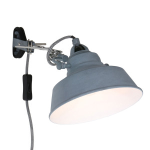 Wandleuchte, Spot verstellbar, weiß grau, Klemme, T 36 cm