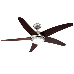LED Deckenventilator, Fernbedienung, Glas opal, MDF