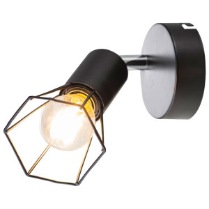 RGB LED Wandleuchte, Geflecht, schwarz 8 cm