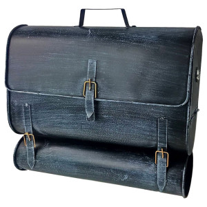Briefkasten, Schultaschen Design, schwarz-blau H 38,5 cm