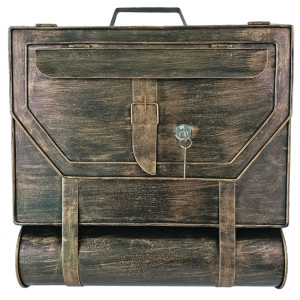 Briefkasten, Taschen Design, schwarz-gold, H 39 cm