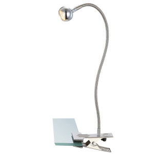 LED Klemmstrahler, silber, Flexo-Arm, max. Höhe 48 cm