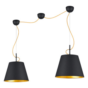 RGB LED Hängeleuchte, schwarz-gold, H 150 cm, App-Steuerung