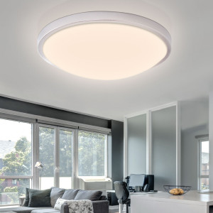 LED Rundleuchte, weiß, silber, rund, 40 cm