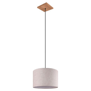 Hängeleuchte, Stoff, Holz, weiß, H 150 cm