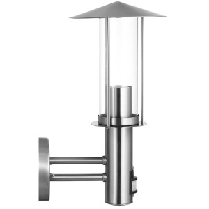 RGB LED Wandleuchte, Edelstahl, Bewegungsmelder, H 33 cm
