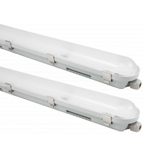 2x Wannenleuchte, 2700 Lumen, Neutralweiß, L 60 cm