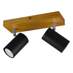 Deckenstrahler, Holz, Spots verstellbar L 26 cm