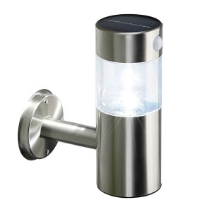 LED Solar Wandleuchte, Edelstahl, Bewegungsmelder, 23,2 cm